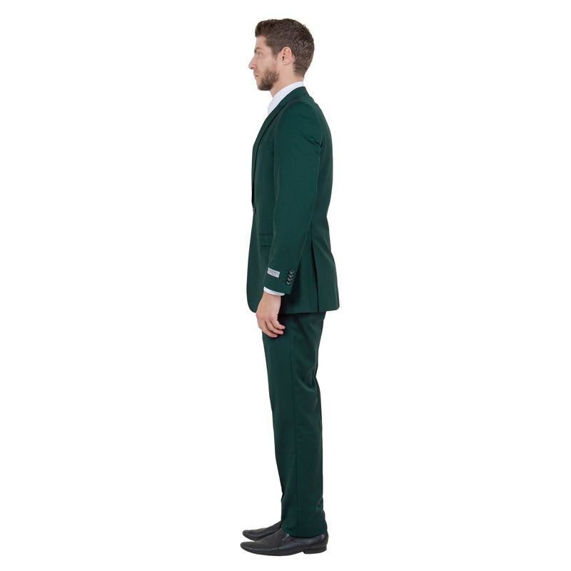 Hunter Green Solid 2 - PC Slim Fit Performance Stretch Suits - Bundle Bus