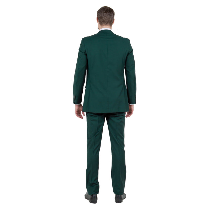Hunter Green Solid 2 - PC Slim Fit Performance Stretch Suits - Bundle Bus