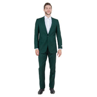 Hunter Green Solid 2 - PC Slim Fit Performance Stretch Suits - Bundle Bus
