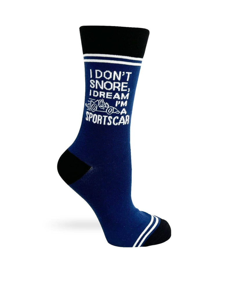 I Don't Snore, I Dream I'm a Sports Car - Hey Now Unisex Crew Socks - Bundle Bus