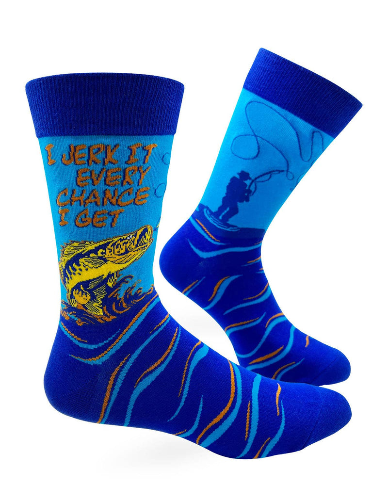 I Jerk It Every Chance I Get Men's Novelty Crew Socks - Bundle Bus