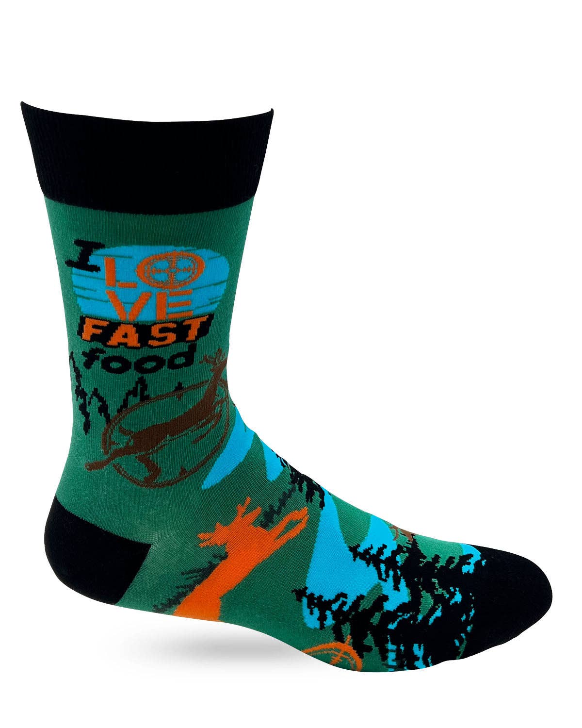 I Love Fast Food Men's Novelty Crew Socks - Bundle Bus