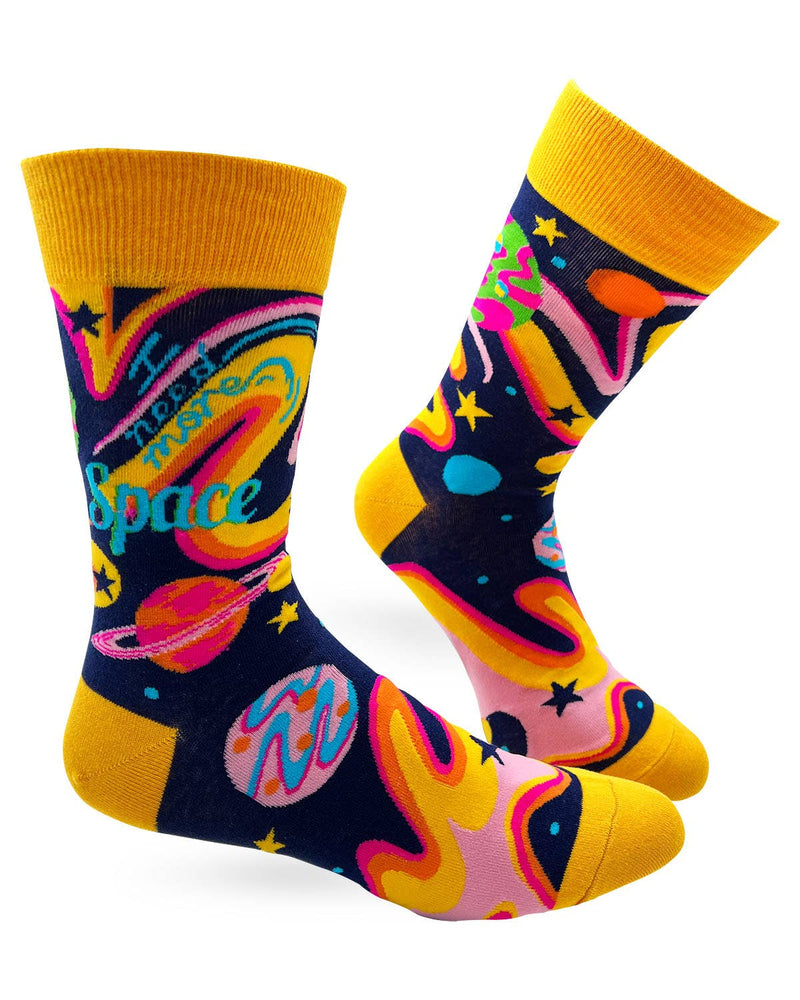I Need More Space Men's Novelty Crew Socks - Bundle Bus