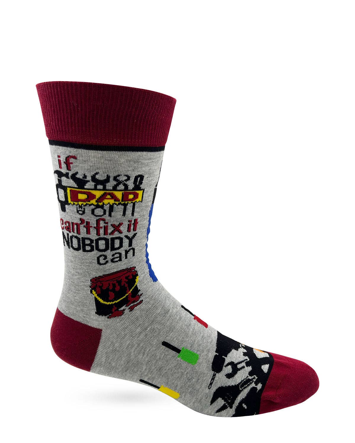 If Dad Can't Fix it Nobody Can Men's Novelty Crew Socks - Bundle Bus