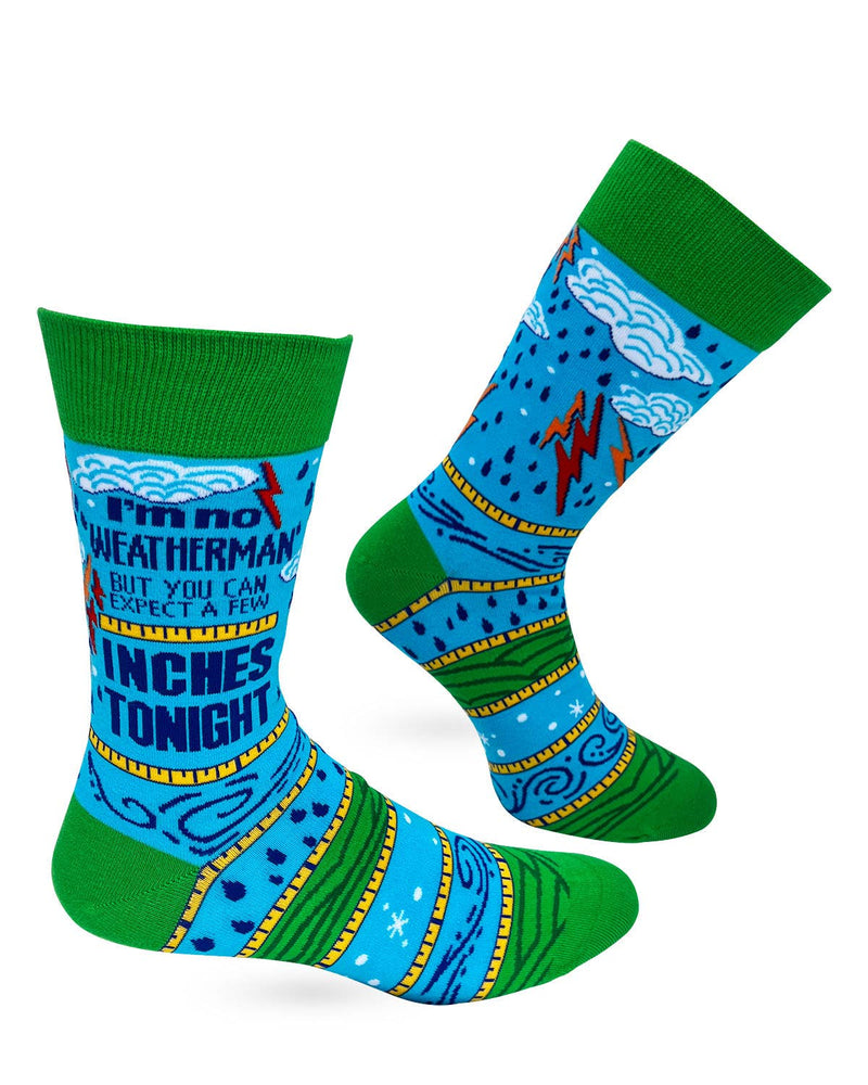I'm No Weatherman But You Can Expect A Few Inches Tonight Men's Novelty Crew Socks - Bundle Bus
