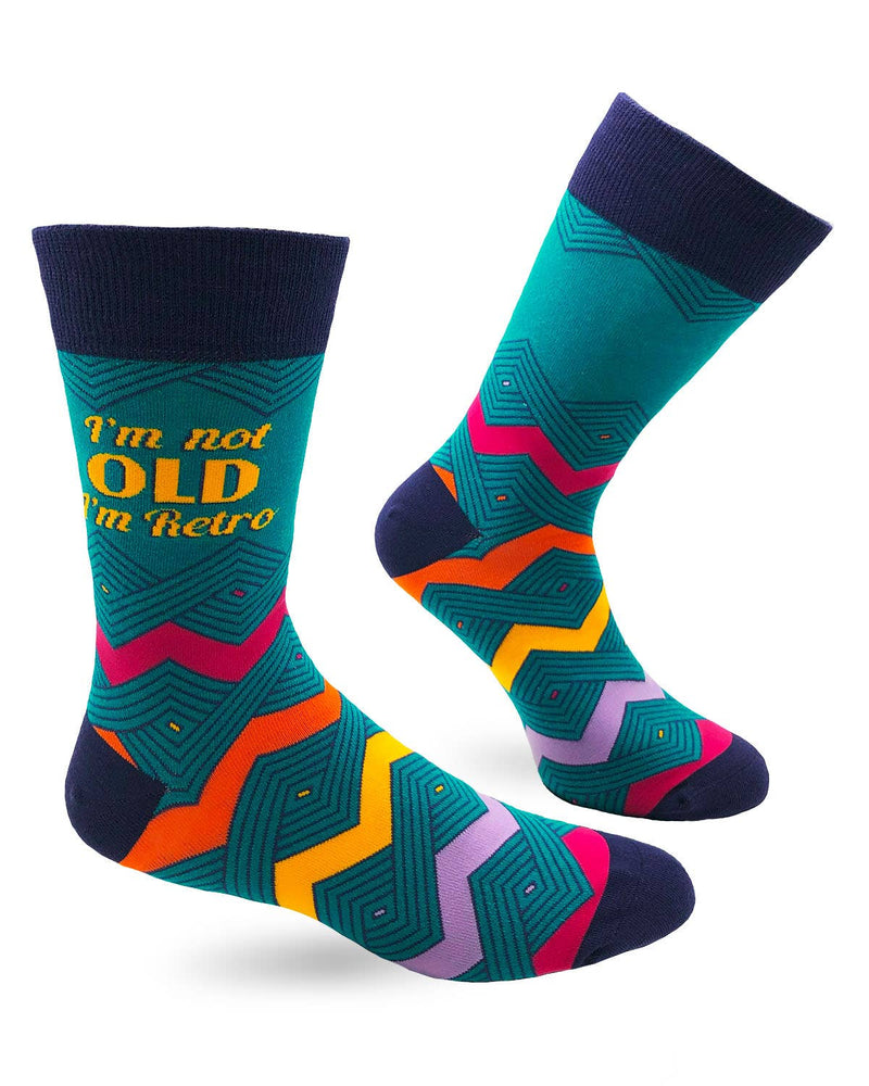 I'm Not Old I'm Retro Men's Novelty Crew Socks - Bundle Bus