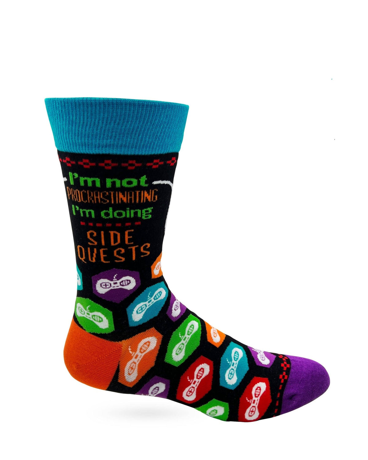 I'm Not Procrastinating I'm Doing Side Quests Men's Novelty Crew Socks - Bundle Bus