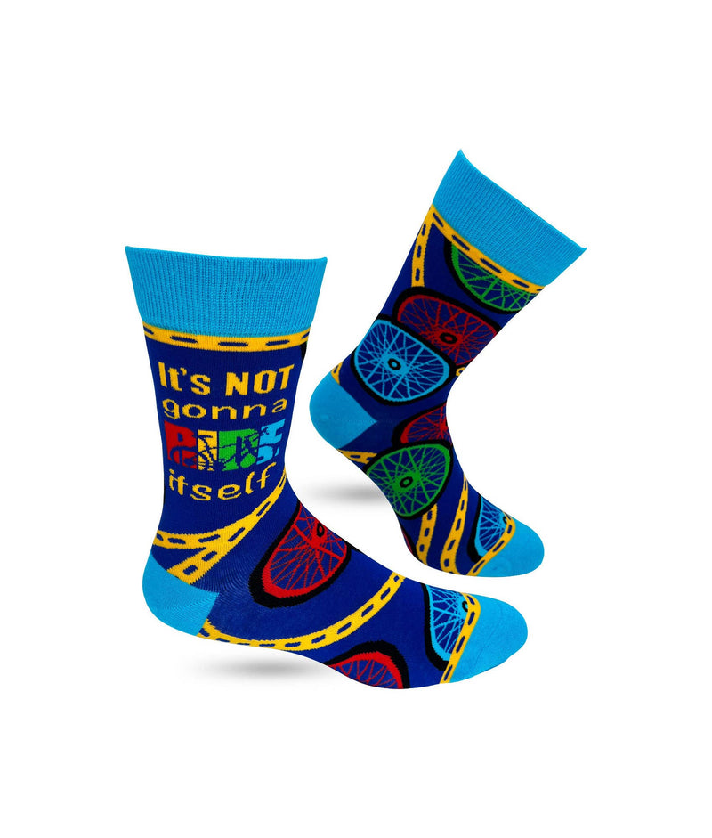 It's Not Gonna Ride Itself Men's Novelty Crew Socks - Bundle Bus