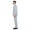 Light Grey Men's Slim - Fit 3 - Piece Sharkskin Suit - Bundle Bus