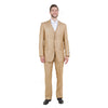 Lt. Beige Solid Shiny Sharkskin 3 - PC Regular Modern Fit Suits - Bundle Bus