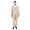Lt. Beige Solid Shiny Sharkskin 3 - PC Regular Modern Fit Suits - Bundle Bus