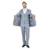Lt. Gray Solid Shiny Sharkskin 3 - PC Regular Modern Fit Suits - Bundle Bus