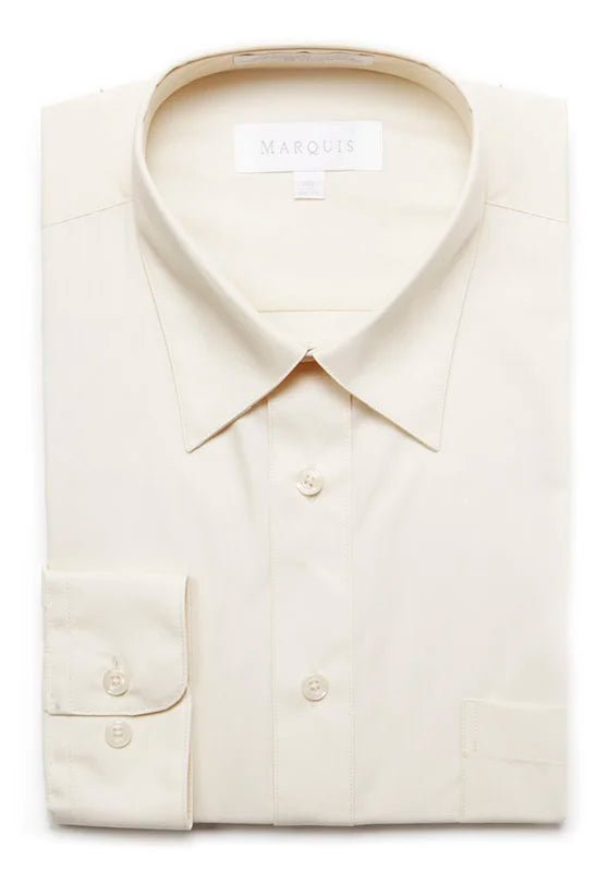 Marquis Solid Classic Fit Dress Shirts - ECRU - Bundle Bus