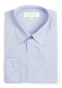 Marquis Solid Classic Fit Dress Shirts - LITE BLUE - Bundle Bus