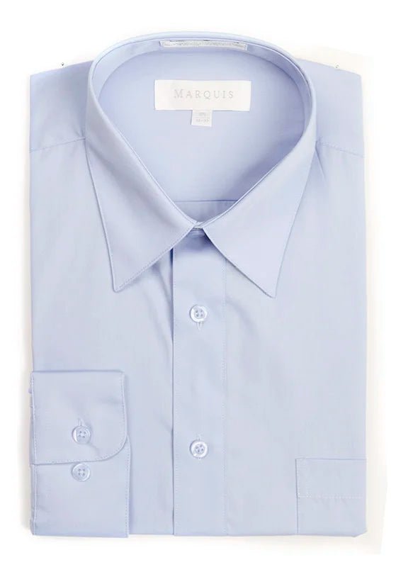 Marquis Solid Classic Fit Dress Shirts - LITE BLUE - Bundle Bus