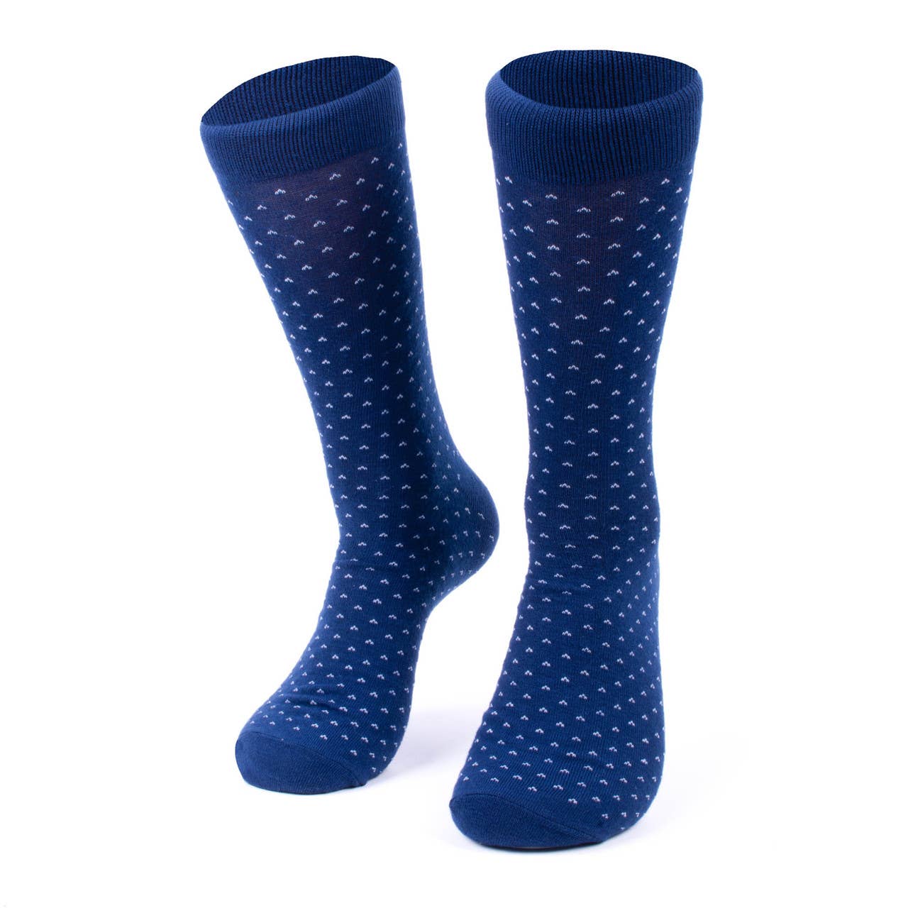 Men 12 Pk Assorted Navy Fancy Pattern Poly Socks - DSP12F - NV - Bundle Bus