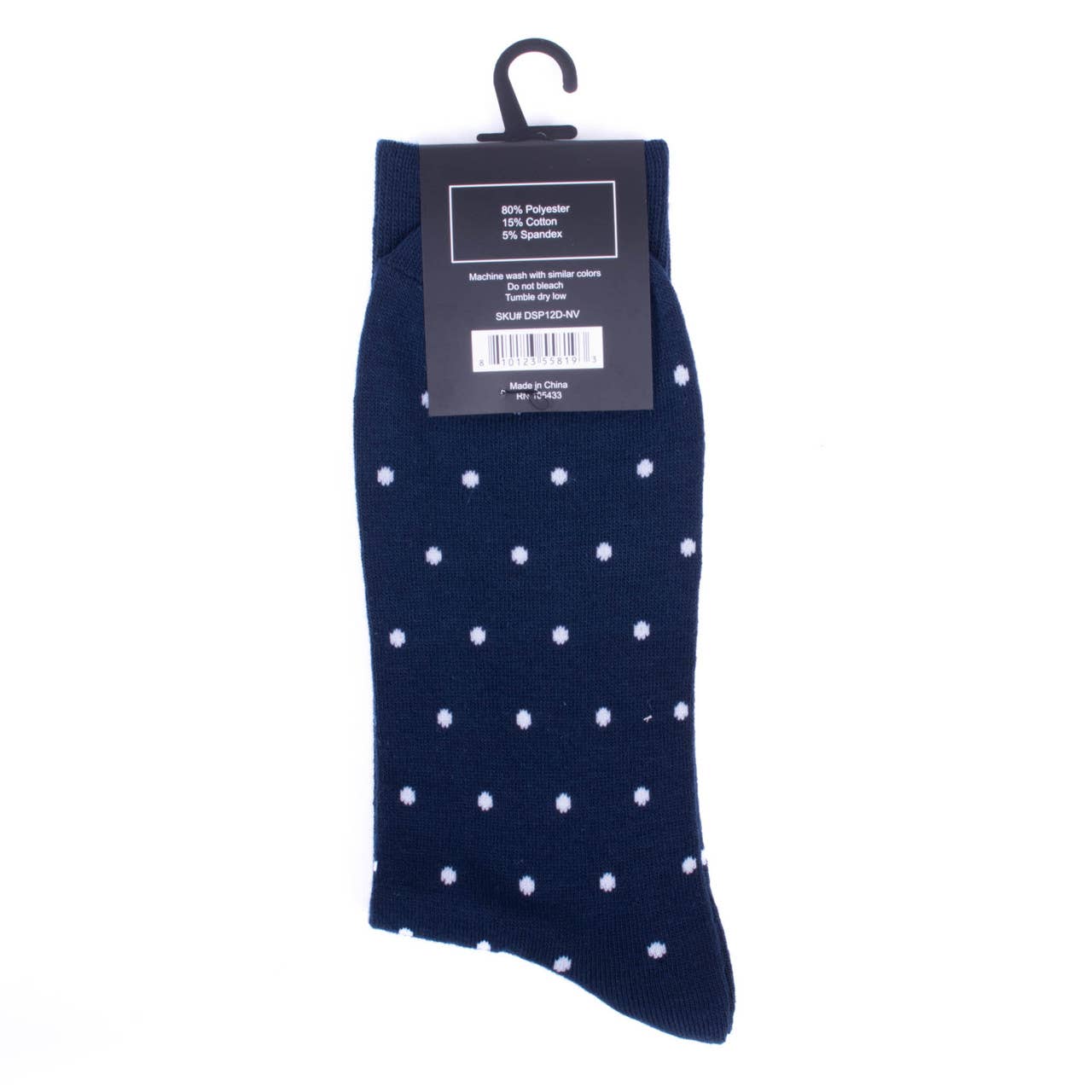 Men 12 Pk Assorted Polka Dot Fancy Pattern Poly Socks - Bundle Bus