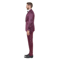 Mens 3pc Solid Satin Suit Set w/ Free Bowtie - Bundle Bus