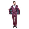 Mens 3pc Solid Satin Suit Set w/ Free Bowtie - Bundle Bus