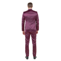 Mens 3pc Solid Satin Suit Set w/ Free Bowtie - Bundle Bus
