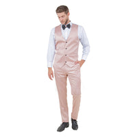 Mens 3pc Solid Satin Suit Set w/ Free Bowtie - Bundle Bus