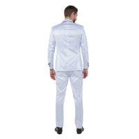 Mens 3pc Solid Satin Suit Set w/ Free Bowtie - Bundle Bus