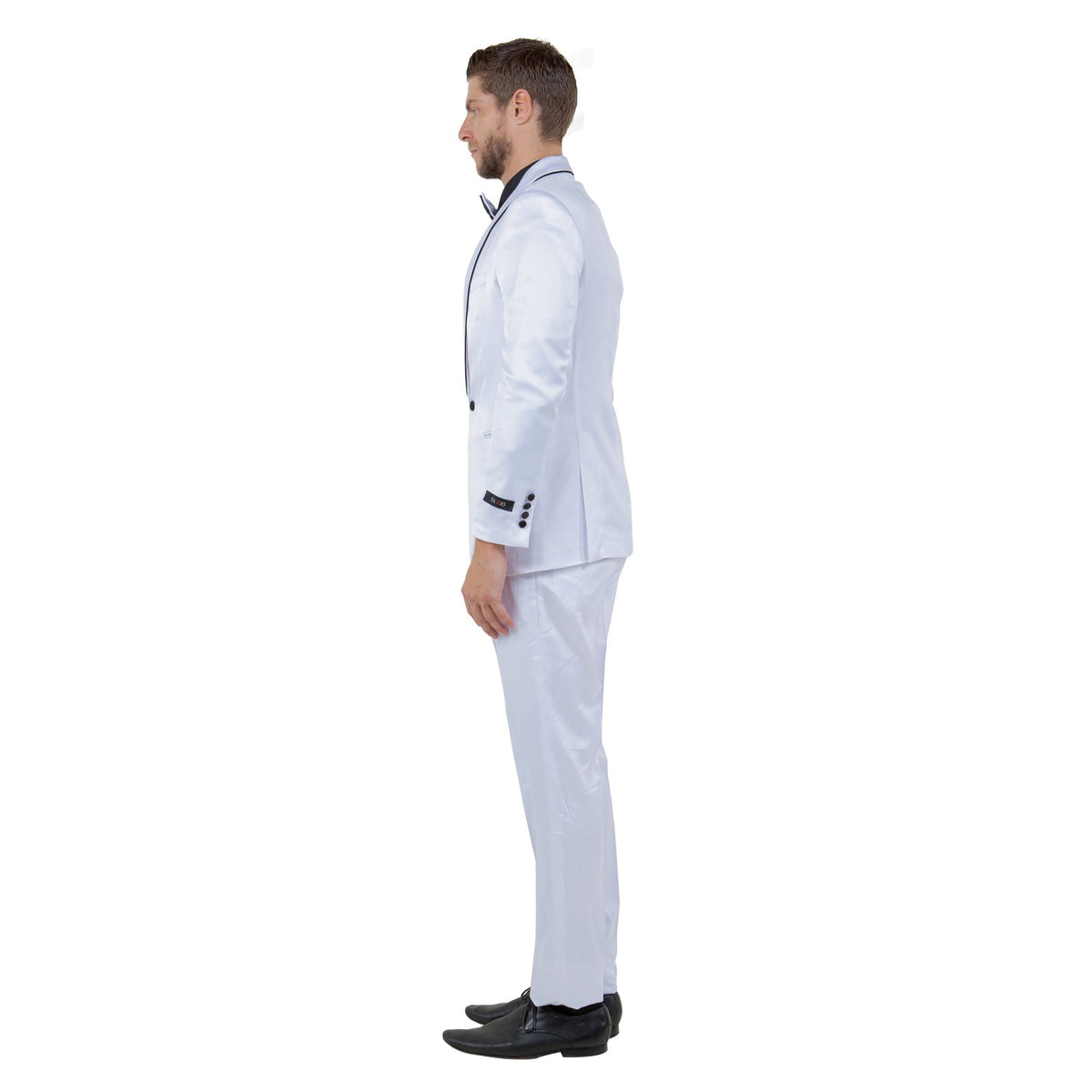 Mens 3pc Solid Satin Suit Set w/ Free Bowtie - Bundle Bus