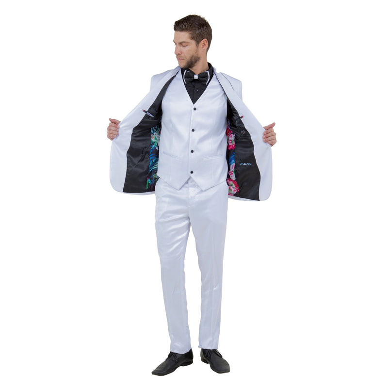 Mens 3pc Solid Satin Suit Set w/ Free Bowtie - Bundle Bus
