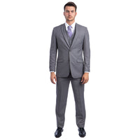 Men's 3pc Solid Suit, Notch Lapel - Bundle Bus