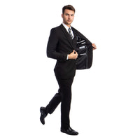 Men's 3pc Solid Suit, Notch Lapel - Bundle Bus