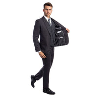 Men's 3pc Solid Suit, Notch Lapel - Bundle Bus