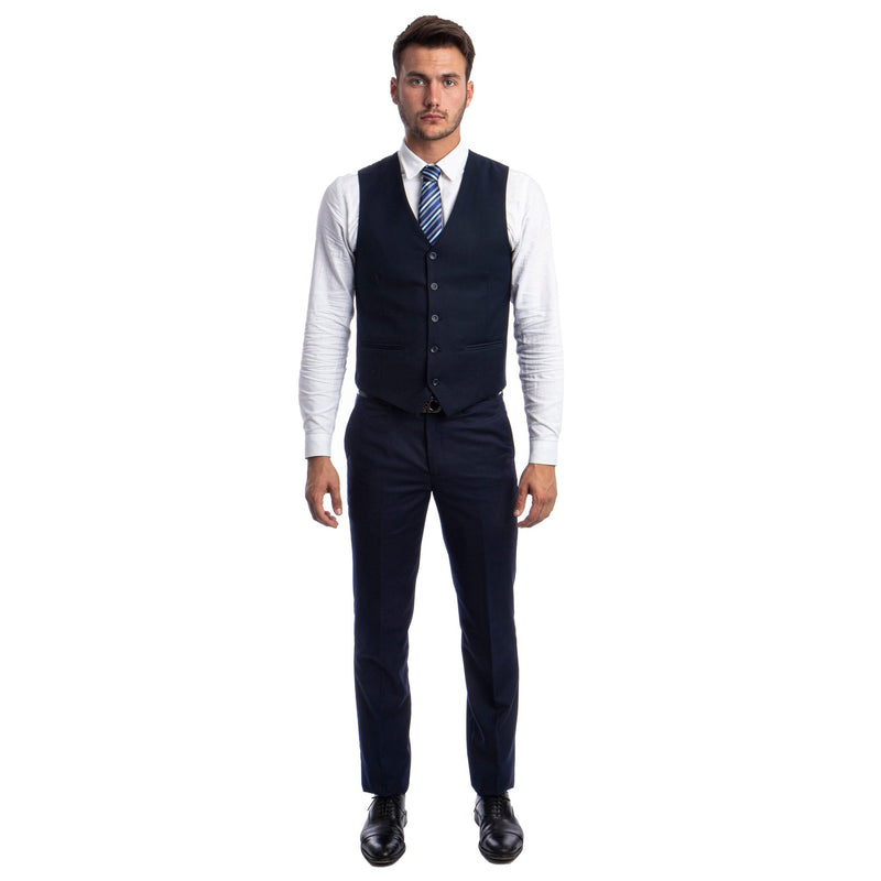 Men's 3pc Solid Suit, Notch Lapel - Bundle Bus