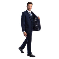 Men's 3pc Solid Suit, Notch Lapel - Bundle Bus