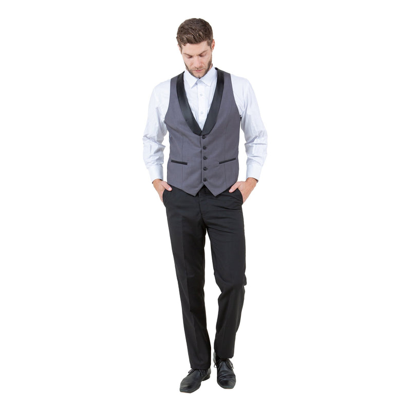Men's 3pc Tuxedo w/ Satin Shawl Collar & Expandable Clip Pants - Bundle Bus