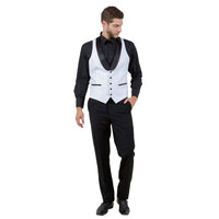 Men's 3pc Tuxedo w/ Satin Shawl Collar & Expandable Clip Pants - Bundle Bus