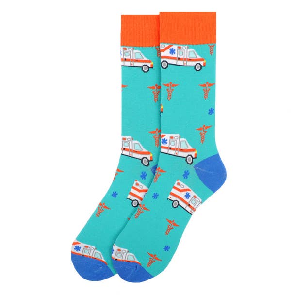 Men's Ambulance Novelty Socks - Bundle Bus