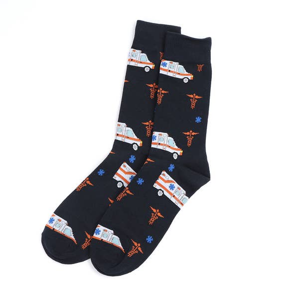 Men's Ambulance Novelty Socks - Bundle Bus
