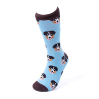 Men's Australian Shepherds Novelty Socks - NVS19644 - BL - Bundle Bus