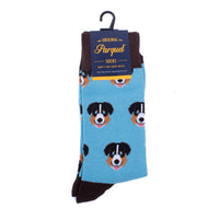 Men's Australian Shepherds Novelty Socks - NVS19644 - BL - Bundle Bus