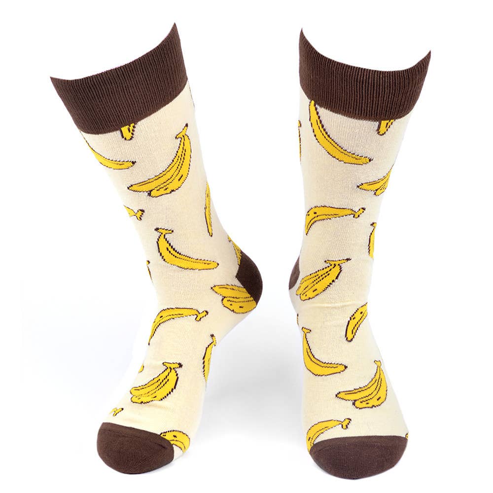 Men's Banana Novelty Socks - NVS19544 - YW - Bundle Bus