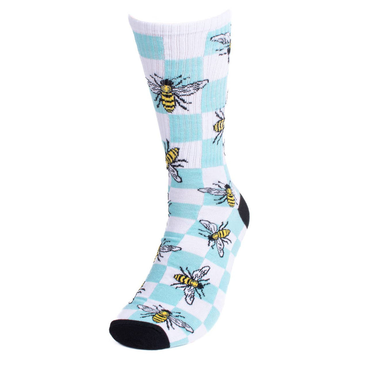 Men's Checker Bumble Bee Ribbed Socks - Bundle Bus