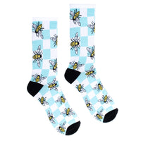 Men's Checker Bumble Bee Ribbed Socks - Bundle Bus