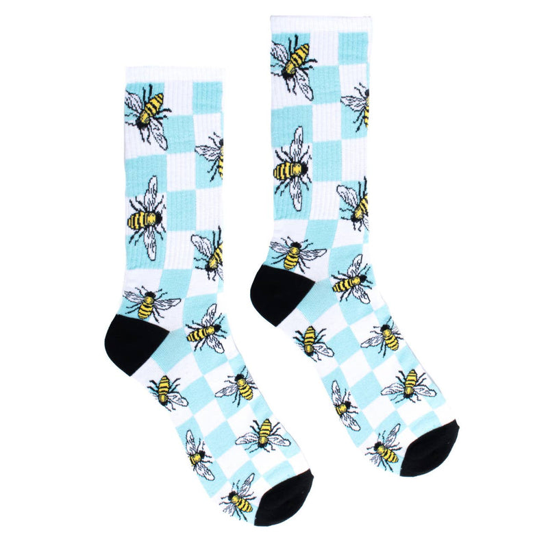 Men's Checker Bumble Bee Ribbed Socks - Bundle Bus