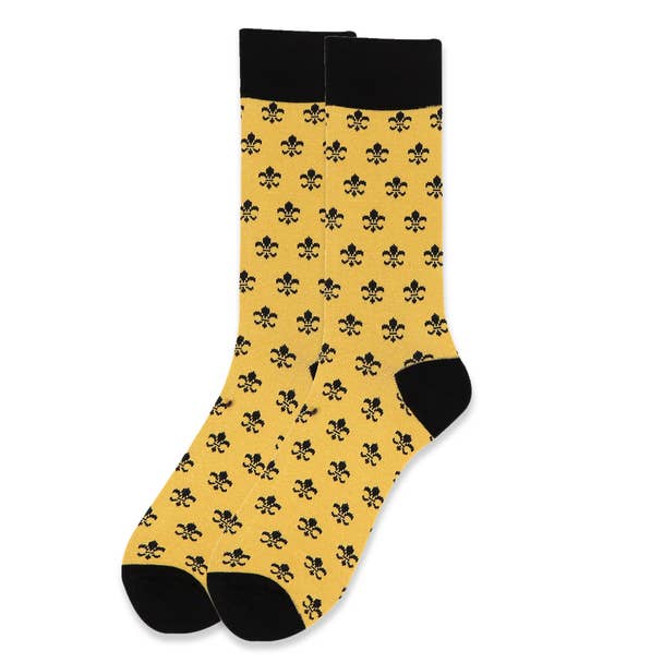 Men's Cotton Fleur - de - lis Novelty Socks - Bundle Bus