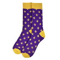 Men's Cotton Fleur - de - lis Novelty Socks - Bundle Bus