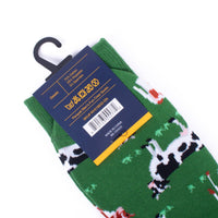 Men's Cows On Green Field Novelty Socks - NVS19632 - GN - Bundle Bus
