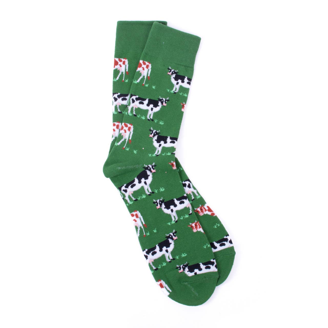 Men's Cows On Green Field Novelty Socks - NVS19632 - GN - Bundle Bus