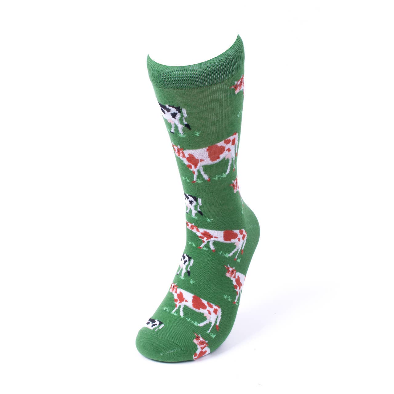 Men's Cows On Green Field Novelty Socks - NVS19632 - GN - Bundle Bus