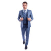 Men's Hybrid - Fit 3pc Sharkskin Suit w/ Expandable Waistband - Bundle Bus