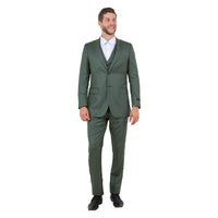 Men's Hybrid - Fit 3pc Sharkskin Suit w/ Expandable Waistband - Bundle Bus